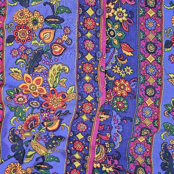 Vintage Express Compagnie Internationale Floral Print Button Up Shirt Sz Medium - Picture 10 of 16